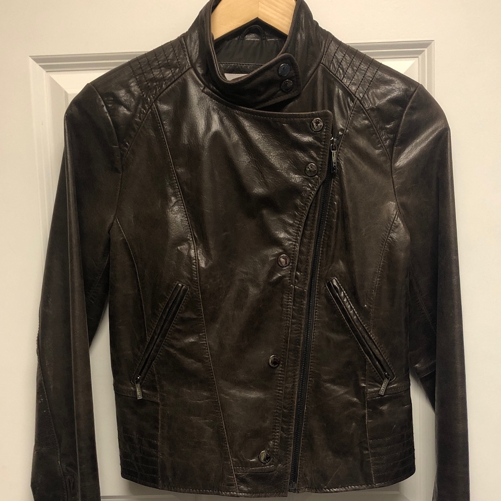 Women's Dark Brown Leather Jacket